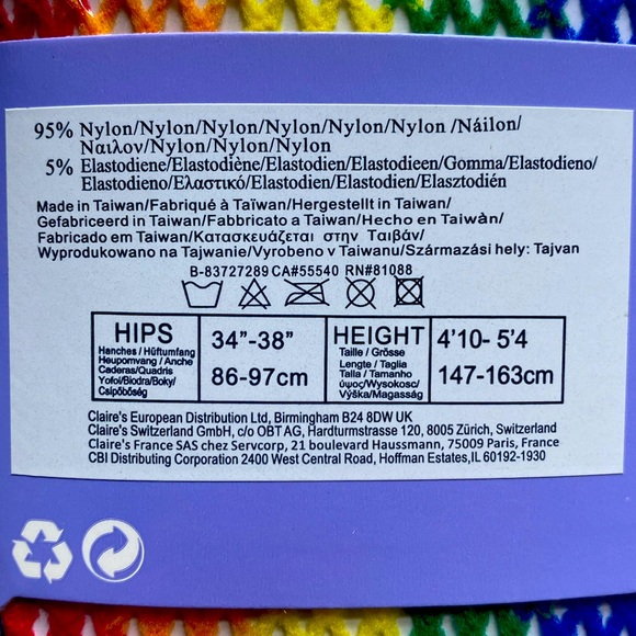 Rainbow Pride Mesh Fishnet Footed Legging Tights - Size Small/Medium - NWT - Picture 3 of 3